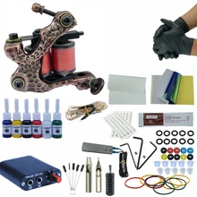 Полный комплект тату-машинки, электропитание, комплекты для тату, рулоны, пистолеты, тату-машинки, расходные материалы для стартеров