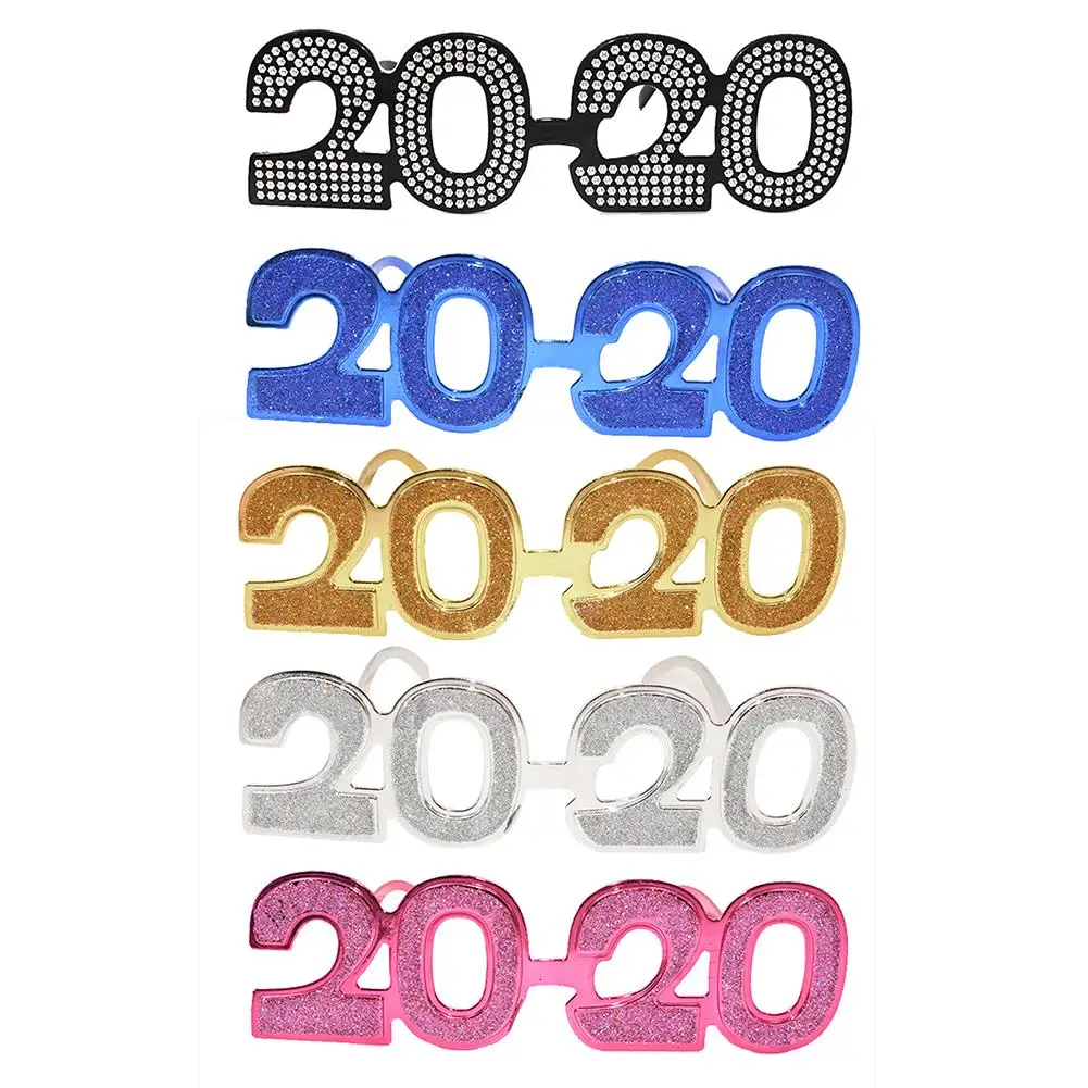 2020 Eyeglasses Glitter Glasses New Year Fun Eyewear Novelty Glasses Party Supplies Glasses Frames