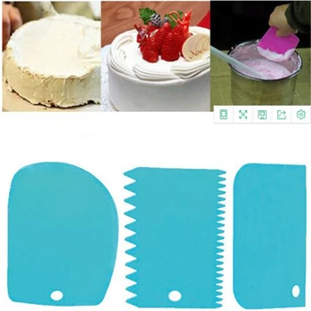 

3PCS/Lot Cream Scraper Irregular Teeth Edge DIY Scraper Cake Decorating Fondant pastry cutters Baking Spatulas Tools