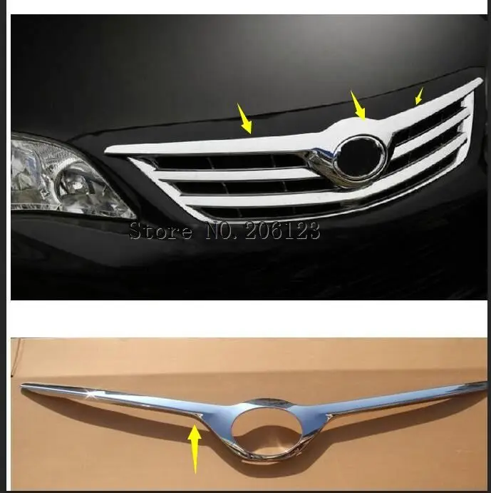 Хромированная передняя решетка радиатора для Toyota Corolla Altis 2011 2012 2013 ABS гоночные