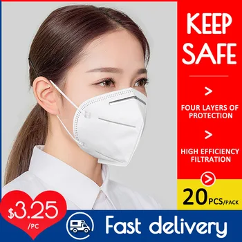 

5 Pcs Face Masks Dust Respirator 4-Layer NonWoven Protective Mouth Masks Against Pollution Breathable Mask Reusable