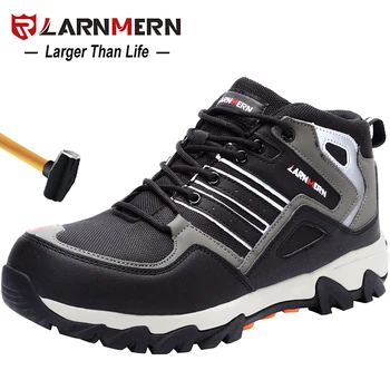 

LARNMERN Men's Work Safety Shoes Steel Toe Construction Sneaker Keep-warm Anti-smashing Puncture-proof Non-slip Reflective Boots