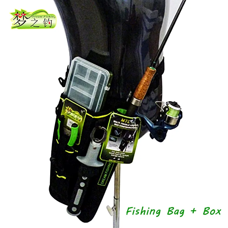 

DREAM FISHING 19*6*33cm Fishing Bag with Lure Box High Quality 1200D Nylon Waist Leg Bag 3 Colors Outdoor Sports Fishing Bag