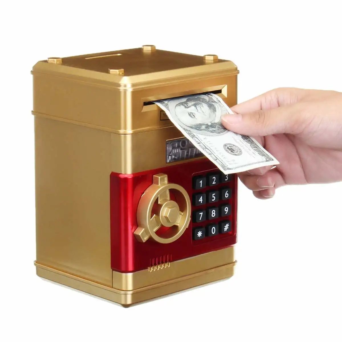 Electronic Piggy Bank ATM Password Money Box Cash Coins Saving ATM Bank Safe Box Auto Scroll Paper Banknote For Kids Gift