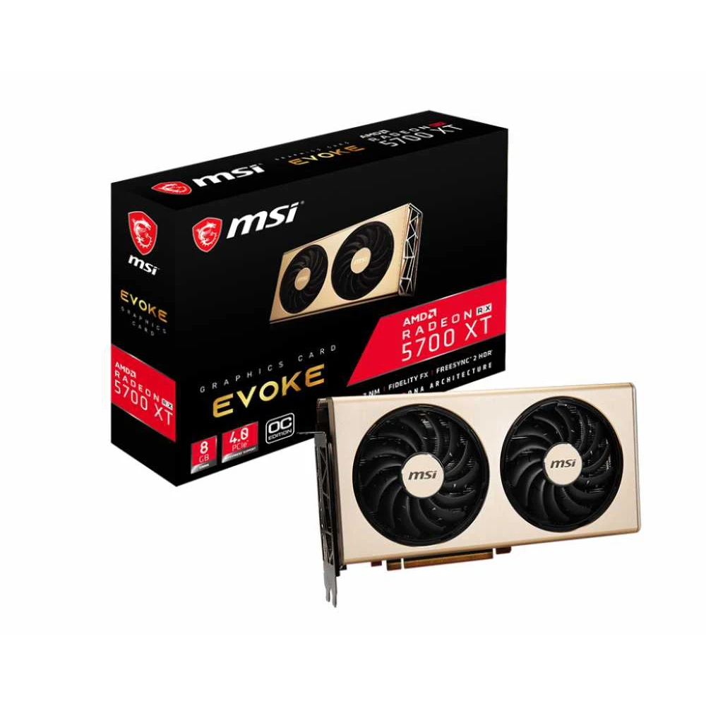 Видеокарта MSI PCI-E 4.0 RX 5700 XT EVOKE OC AMD RX5700XT 8192Mb 256b GDDR6 1690/14000/HDMIx1/DPx3/H