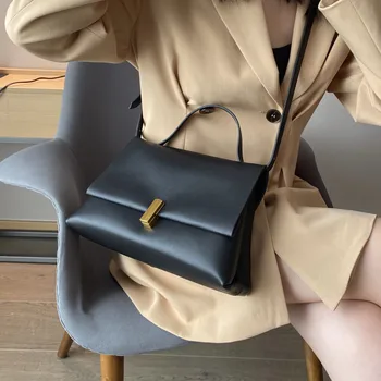 

New 2020 Fashion Design Female Handbag 100% Genuine Cow Leather Shoulder Bag Large Capacity Simple Casual Tote Bags For Women