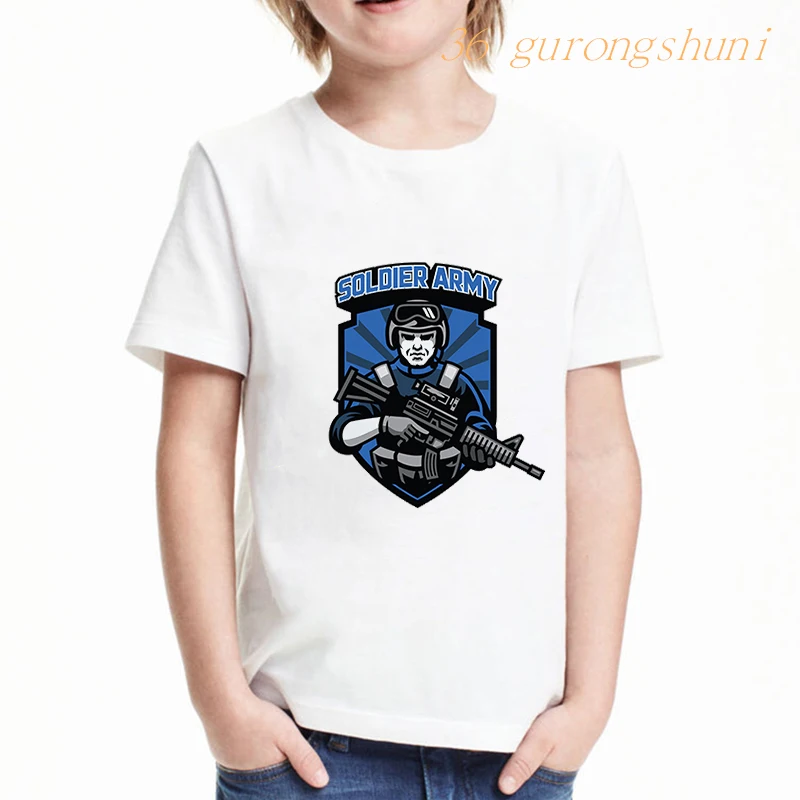 summer kid tops tshirts children clothing girls graphic t shirts soldier boy cartoon t shirt kids clothes boys t-shirt
