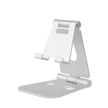 

Universal Foldable Aluminium Alloy Phone Stand Desktop Tablet Holder For Iphone For Xiaomi For Huawei Or Other Phone - Silver