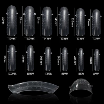 

120pcs/box Crystal Extension Nail Mold French Full Cover Acrylic Artificial Nails Mold Tips Nail Uv Gel Fake Nail Extension Tool