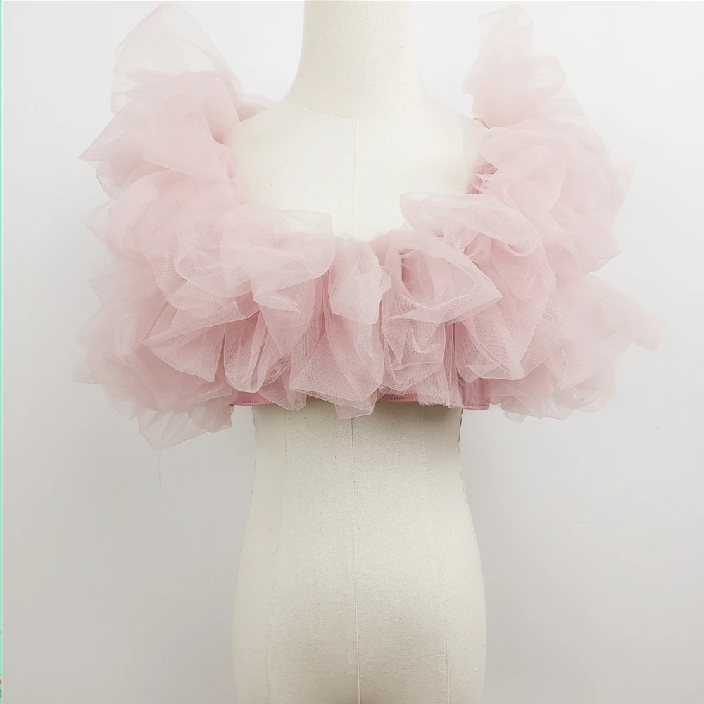 Photo Stretch Tulle Floral Crop Top Maternity Short Blouse Pregnant Cotton Boob Tube for Women Photography Prop Baby Shower Gift