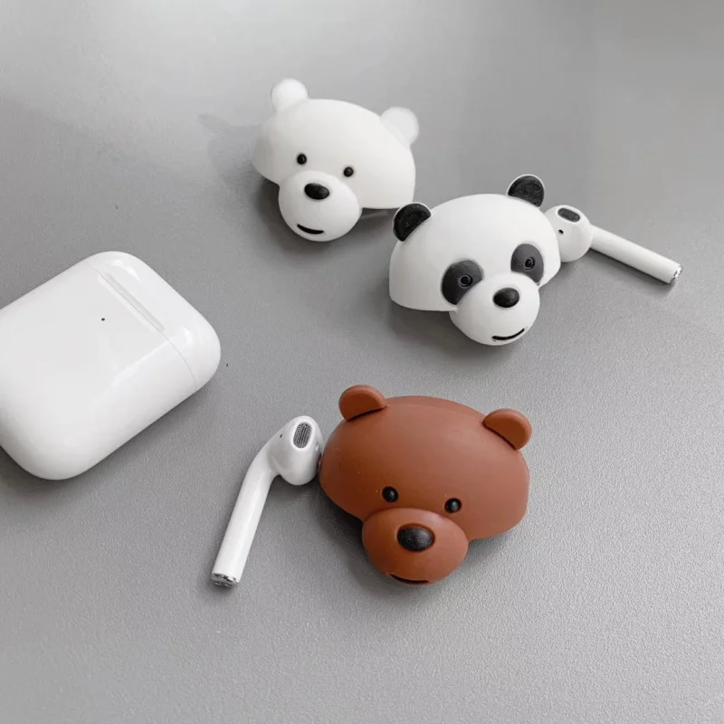 Чехол с 3D пандой для наушников s для AirPods 2 Чехол с милым рисунком для Apple Air Pods защитный чехол для Earpods силиконовый гелевый Чехол