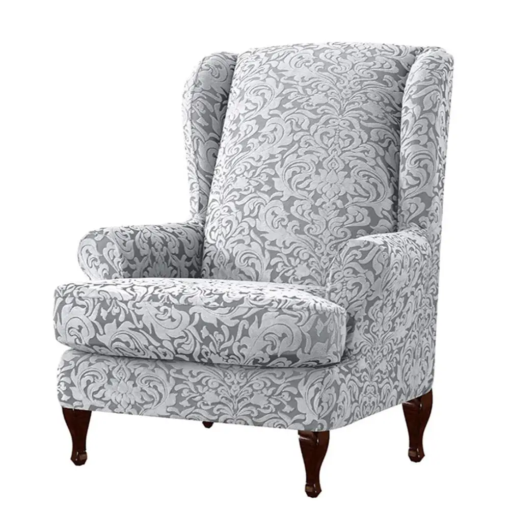 1 capa de sofá e 1 capa de almofada capa de cadeira de asa capas de poltrona elástico estiramento slipcovers com cor sólida para cadeira