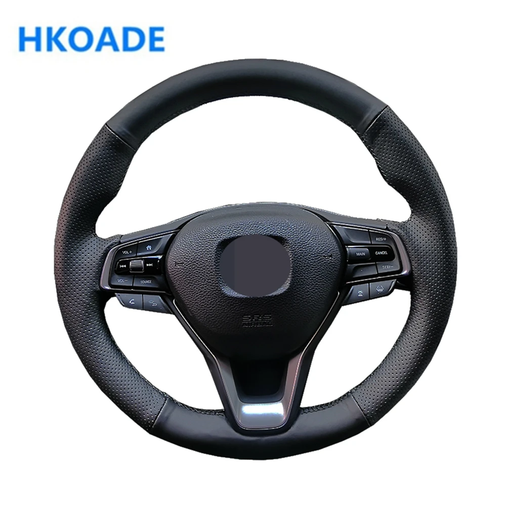 DIY ручной работы черный удобный чехол рулевого колеса автомобиля из