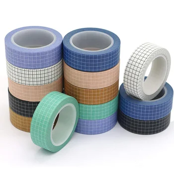 

Washi Tape Set,Grid Washi Masking Decorative Tapes 33 Feet Per Roll for DIY Decor Scrapbooking Tape(14 Rolls)