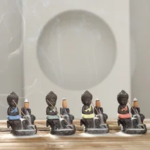 Фиолетовый Маленький Будда дым обратного потока Арома плита горный поток вид разворота дым есть предметы домашнего интерьера