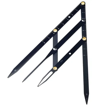 

1pcs Professional Stainless Steel Eyebrow Ruler Black Golden Ratio Fordable Measure Precisely Adjustable Size Calipers Stencil