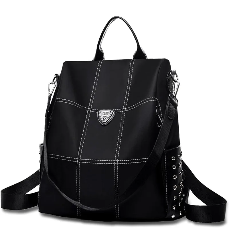 Женский рюкзак с перекрестной каймой, стильный рюкзак в Корейском стиле, универсальная сумка с заклепками для путешествий, универсальная сумка от Spiraea