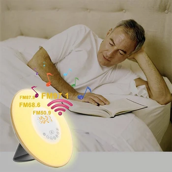 

Led Light Alarm Clock Multi-Function Colorful Night Light Fm Radio Digital Clocks