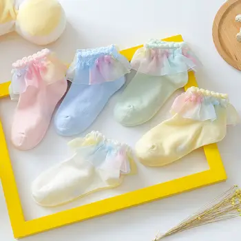 

3M-5Years Baby Girls Tutu Ankle socks Toddlers Spanish Organza babies Bow Frilly Socks