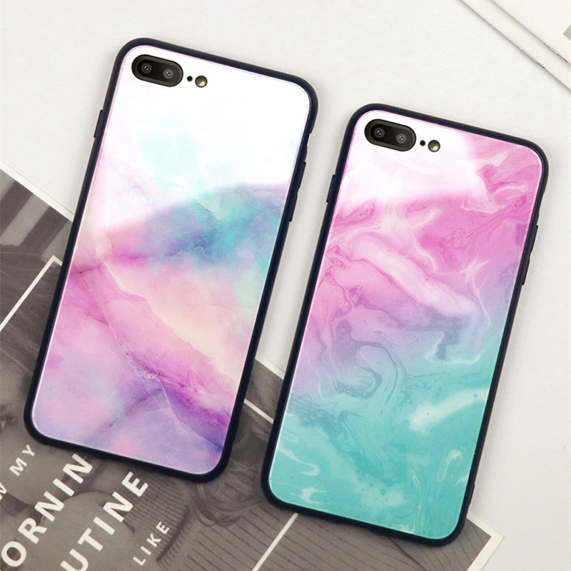 

For Huawei Honor 10 9 lite v9 v10 v20 Case Marble Tempered Glass Hard Back Cover For Huawei Honor 9 10 lite Colorful Phone cases