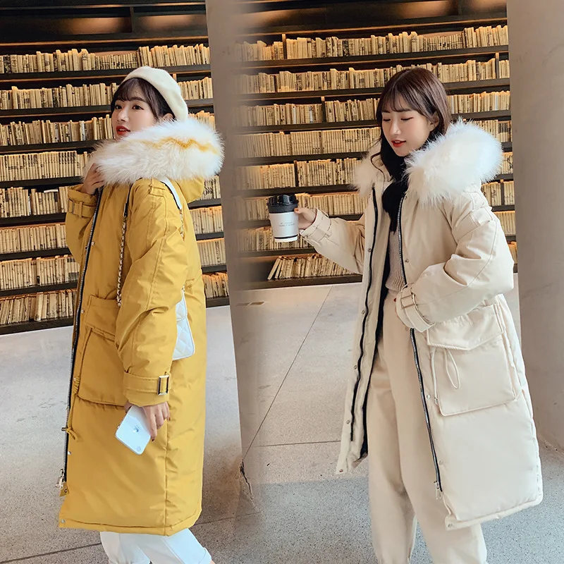 

2019 New Style down Jacket Women's Korean-style Long Fashion Loose INS Cotton Overcoat Cotton Coat