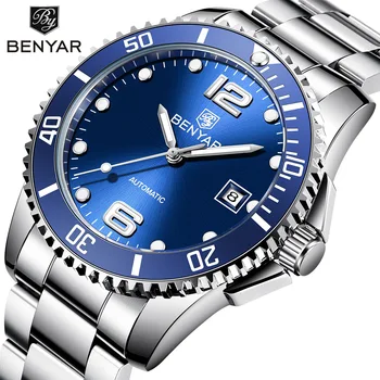 

BENYAR Mechanical Watch Men Automatic Sport Waterproof Mens Wristwatch Top Brand Luxury Stainless Steel Male Clock For Man