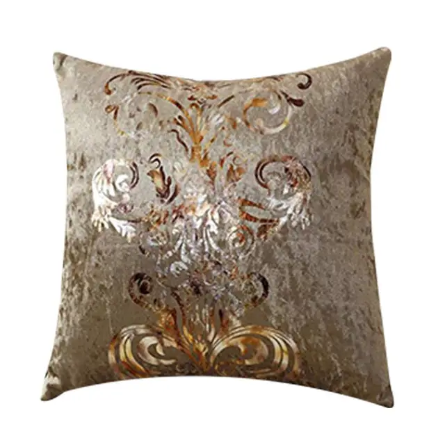 Meijuner Cushion Cover New Personality Bronzing flocking Pillowcase PlushThrow Pillowcase For Home Party Sofa Festival Decor Brown