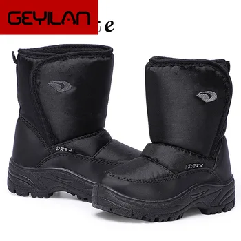 

Men's Ankle Boots Winter Plus Size 45-46 PVC Nylon Snow boots for Boys Round Toe Casual Sneakers Male Hot Sale