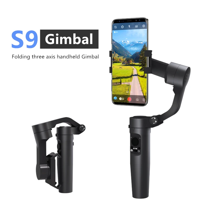Gimbal S9 3-осевой зарядка через USB с функцией видеозаписи Поддержка универсальное
