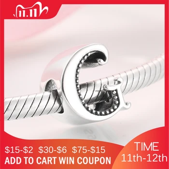 

100% 925 Sterling Silver Letter G Alphabet Beads Charms fit Charm JIUHAO 925 Bracelets Bangles DIY Accessories Jewelry