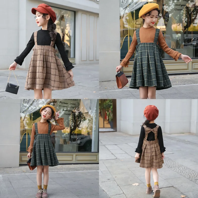 

Girls 2019 Spring And Autumn New Style Set Big Boy Western Style Princess Suspender Skirt Two-Piece Set Little Girl Fashionable