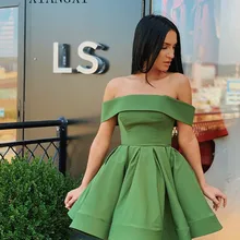 Небесно-зеленое платье для выпускного вечера атласное ТРАПЕЦИЕВИДНОЕ ПЛАТЬЕ длиной до колен Короткие Выпускные платья вечерние платья для вечера встречи выпускников платье