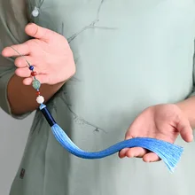 Ручная работа, стиль лотоса, Китай, античный стиль, элегантность, Длинная кисточка, чонсам, китайская одежда, давление, лацканы, талия, Orn