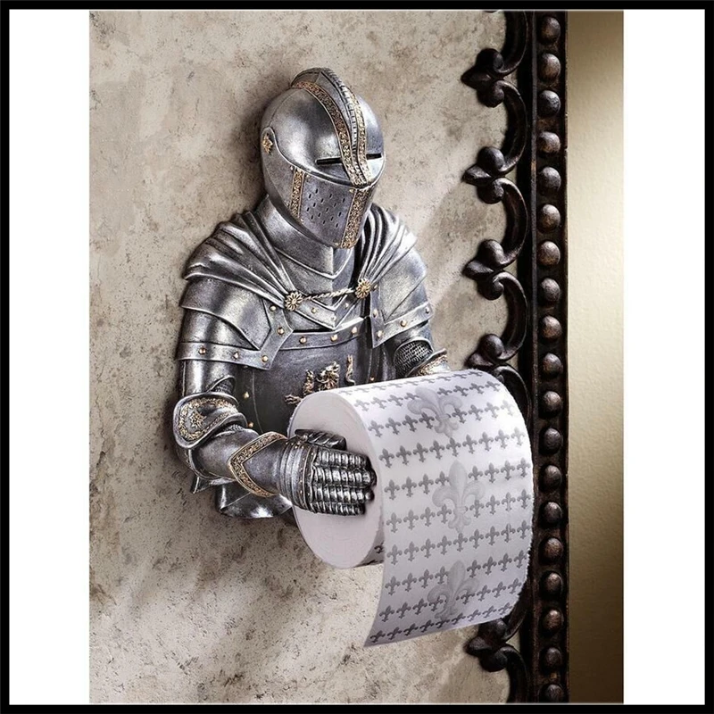 25x20cm Knight Roman Soldier Tissue Holder Style Sucker Wall Hanging Creative Kitchen Roll Paper Box Toilet Stand | Строительство и