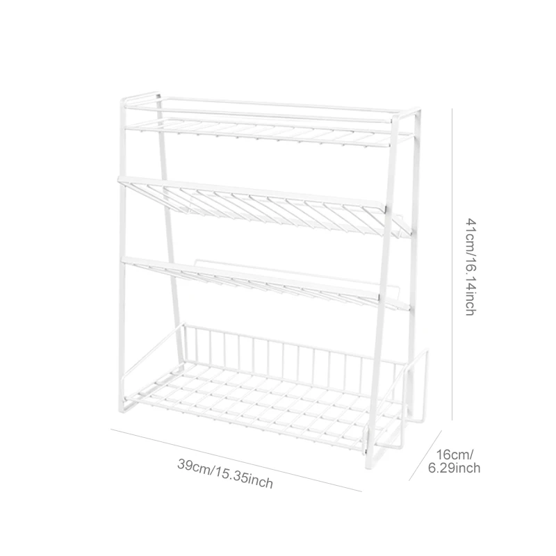 4-Слои металлическая кухонная приправа стеллаж для хранения гигиеническая косметика организатор полка Ванная комната для рабочего стола шкаф кронштейн