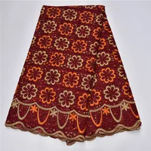 Высокое качество нигерийская молочная шелковая вуаль кружевная ткань Последняя французская каменная швейцарская кружевная ткань африканский гипюр для свадьбы каждое платье