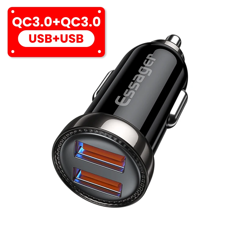 car usb port Essager Mini 20W USB Car Charger For iPhone 12 Pro Max QC 3.0 Quick Charge Type C Charger in Car Fast Charging for Mobile Phone type c car charger Car Chargers