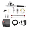 Dual-Action Spray Gun Airbrush with Compressor 0.3mm Airbrush Kit for Nail Airbrush for Model/Cake/Car Painting 1