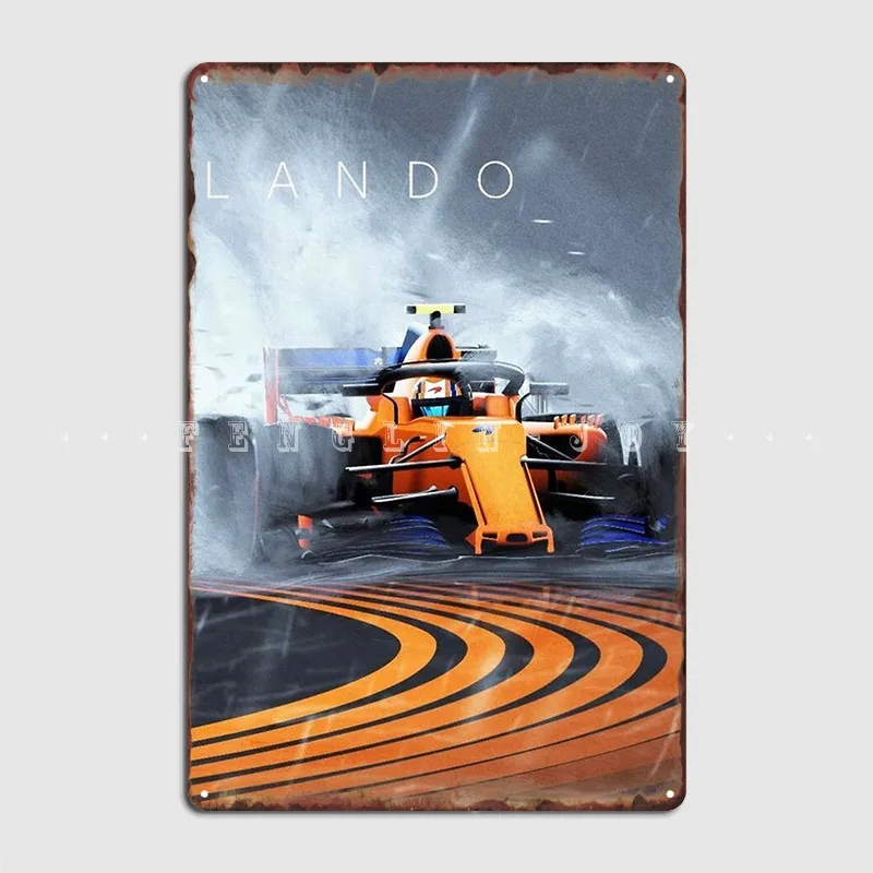 Ando Norris Formula One F1 Mclaren Wet Race Metal Platform Poster Cinema Garage Club Bar Decorazione Targhe Tin Sign Poster
