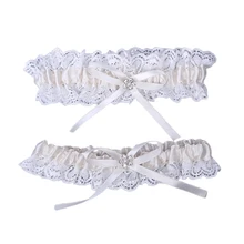 2 шт., кружевные украшения для ног, эластичные нежные стразы, украшение для ног, белые украшения для ног для девушек, невест, женщин