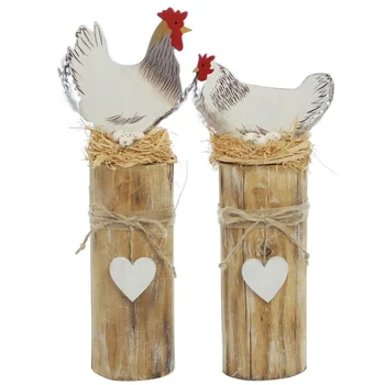 

Cute Wooden Double Chicken Ornament, Lovely Hen, Spring Decoration in European Countries, Garden Decoration, Easter Gift, Christ