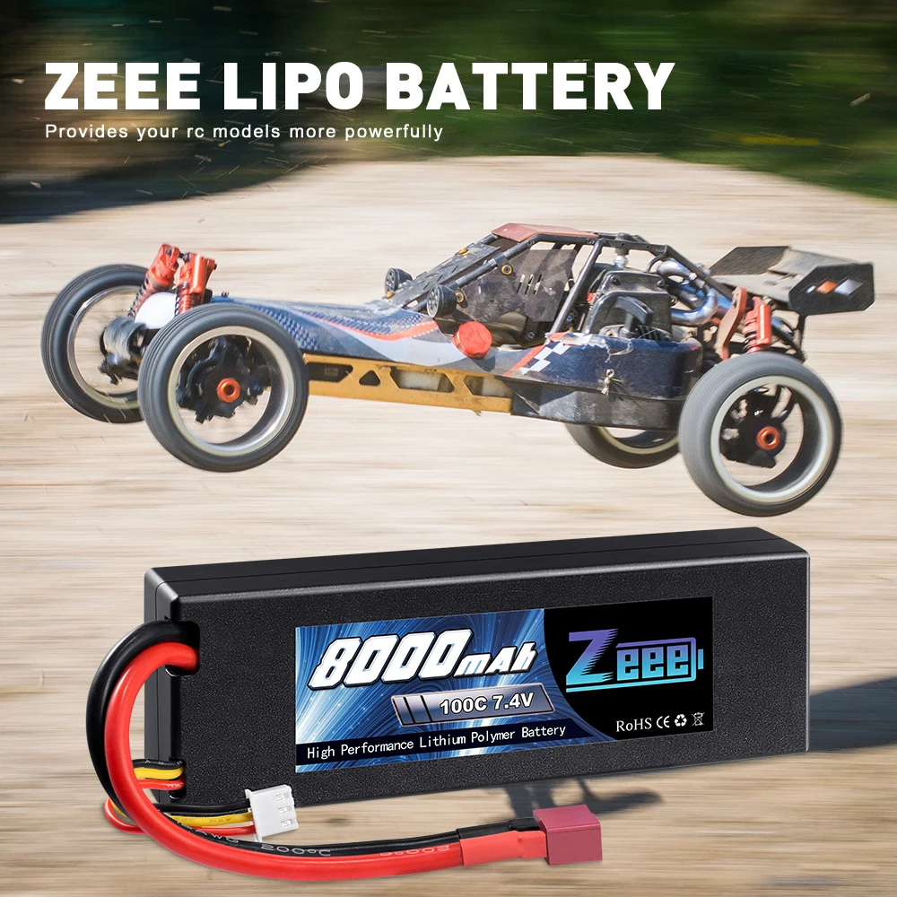 Zeee 2S Lipo Аккумулятор 7,4 V 100C 8000mAh Hardcase RC батарея зарядное устройство Deans Разъем для RC Автомобиль Грузовик Лодка Вертолет FPV гонки