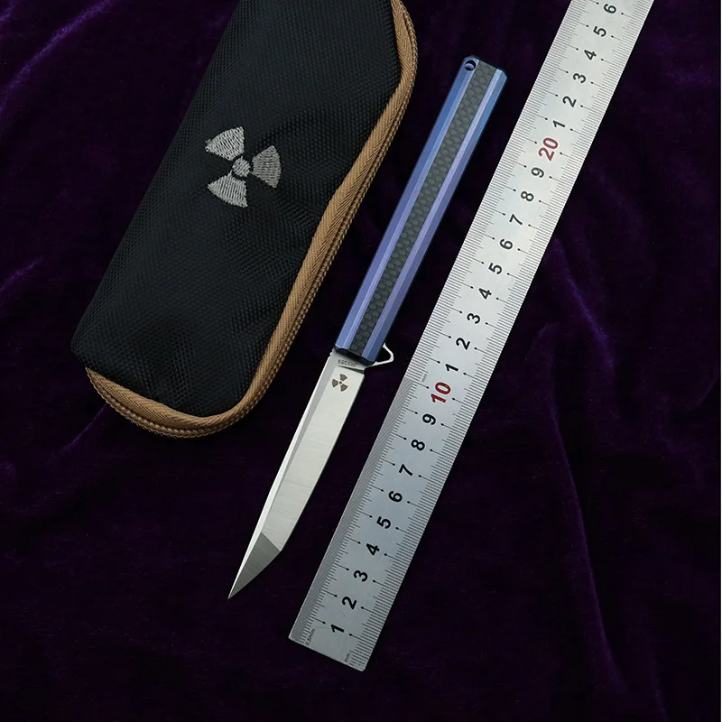 Складной нож-Флиппер NKAIED JR9389 лезвие m390 рукоятка Ti + CF тактические охотничьи