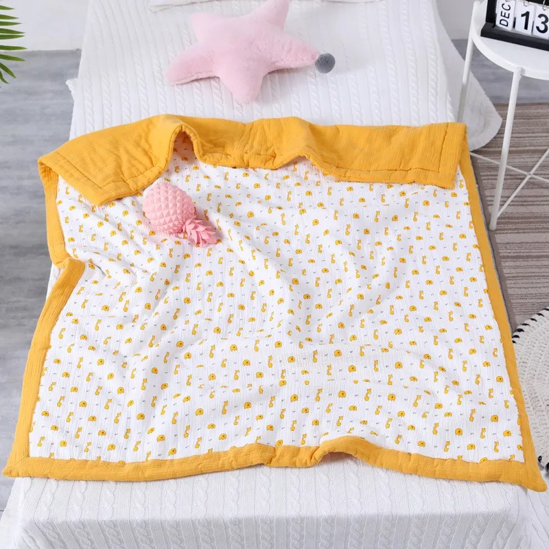 New fabric crepe cotton quilt four season baby air conditioner room blanket quilt nursery school baby kids children bed