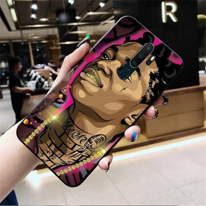 HPCHCJHM Kodak Black Rapper Soft black Phone Case For Oppo A5 A9 2020 Reno2 z Renoace 3pro Realme5Pro