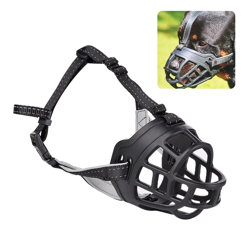 Bozal ajustable de silicona suave para perros, malla transpirable, fuerte, boquillas Para Boca de perro pequeñas y grandes, accesorios para Entrenamiento de mascotas