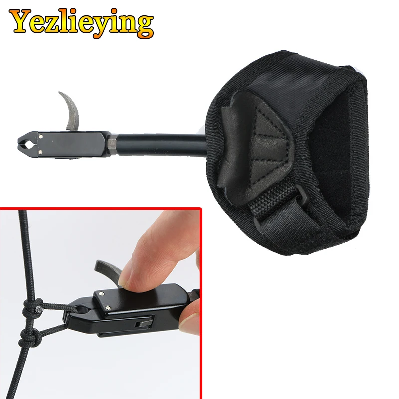 Hunting Archery Bow Release Archery Caliper Release Aid for Recurve and Compound Bow Shooting Pro Arrow Trigger Wristband archery release aid compound bow trigger metal 3 color 360 degree rotatable trigger wristband shooting hunting sports equipment