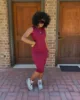 Echoine Sleeveless Midi Dress Summer Skinny Bodycon Vintage Dresses Elegant Solid Fitness Party Clubwear Vestidos Sundress 2021 4