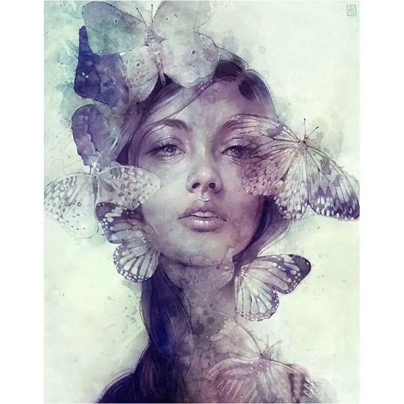 DIY Diamond Painting Fantasy butterfly woman 5D Embroidery Cross Stitch icon Home Decor full square Round drill decor | Дом и сад