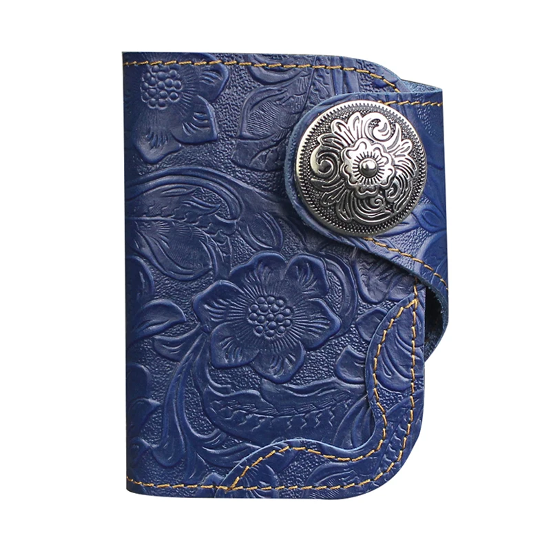 Unique Design Men's Key Wallet Handmade Genuine Leather Housekeep Key Case Cover Card Slot Coin Purse Small Women's Wallet
